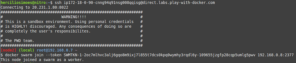 Worker ingressando no cluster Docker Swarm