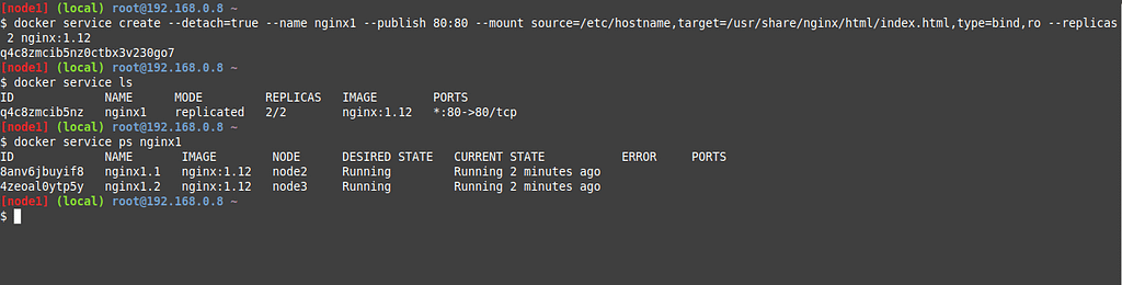 Serviço NGINX distribuído no Docker Swarm